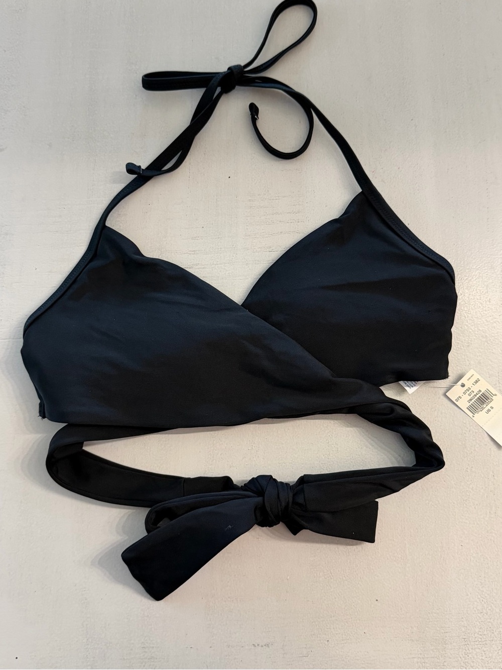 Aerie Women’s Black Scoop Wrap Halter Tie Bikini Top Sz S NWT - Picture 2 of 9